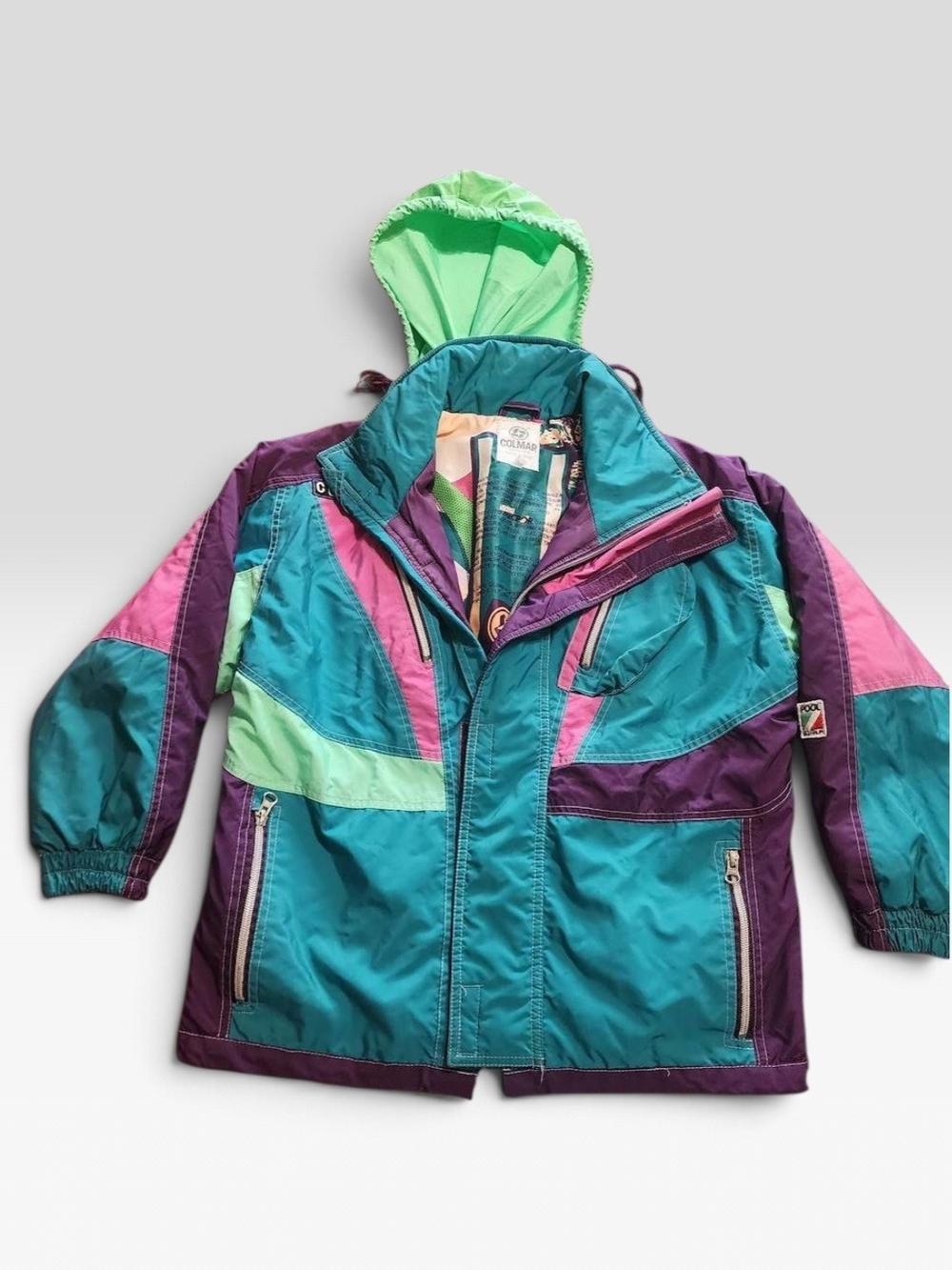 Vintage Ski Jacket Tealpurple Pink Y2k Olympics Oliver Tree Retro Colmar Italy M